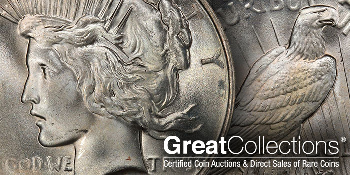 GreatCollections 1927-D Peace Dollar PCGS MS66+ CAC
