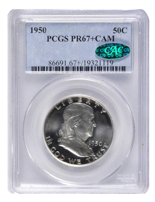 1950 Franklin Half Dollar PCGS PR67+CAM