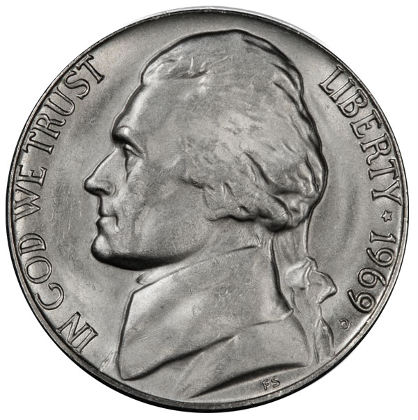United States 1969-D Jefferson Nickel