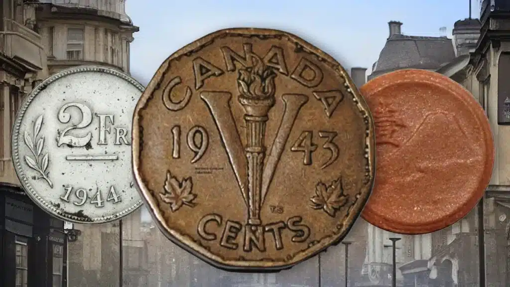 World War 2's impact on coinage was felt around the world. Image: CoinWeek.