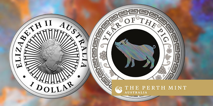 Perth Mint - Opal Year of the Pig $1 Silver Coin