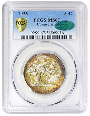 PCGS MS67 Connecticut 50c CAC