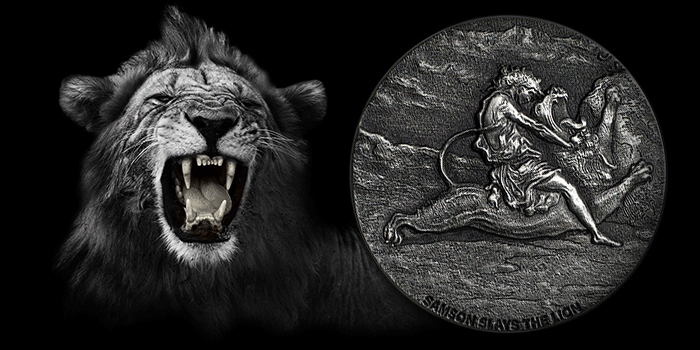 Samson Slays the Lion - APMEX - Biblical Series