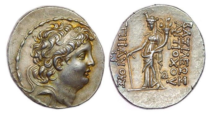 Antiochos Epiphanes, 128 BC. AR Tetradrachm