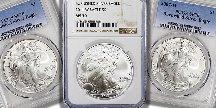 2007 W AMERICAN SILVER EAGLE .999 WEST POINT BURNISHED 