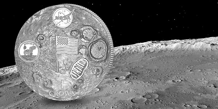 Pobjoy Mint - Apollo 11 1 Crown Domed Coin