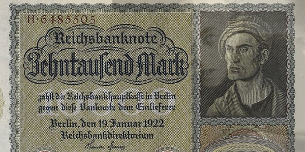 1922 German 10000 Mark Circulated Reichsbanknote Vampire Note  ***Lot of 3*** 