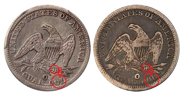 Comparison of example # 4 to a genuine example (courtesy PCGS)
