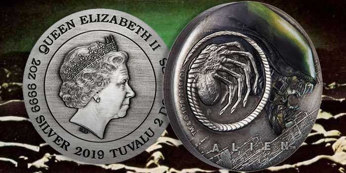 Alien film 40th Anniversary 2 Dollar Coin - Tuvalu - Perth Mint