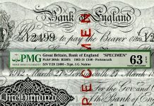 Paper Money Guaranty (PMG) Grades Highlights From Lou Manzi Collection of United Kingdom Banknotes