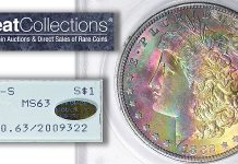 Rainbow Toned 1882-S Morgan Silver Dollar With Gold CAC and OGH at GreatCollections