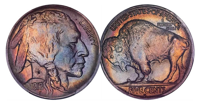 legend rare coin auctions 1918/7 Five Cents
