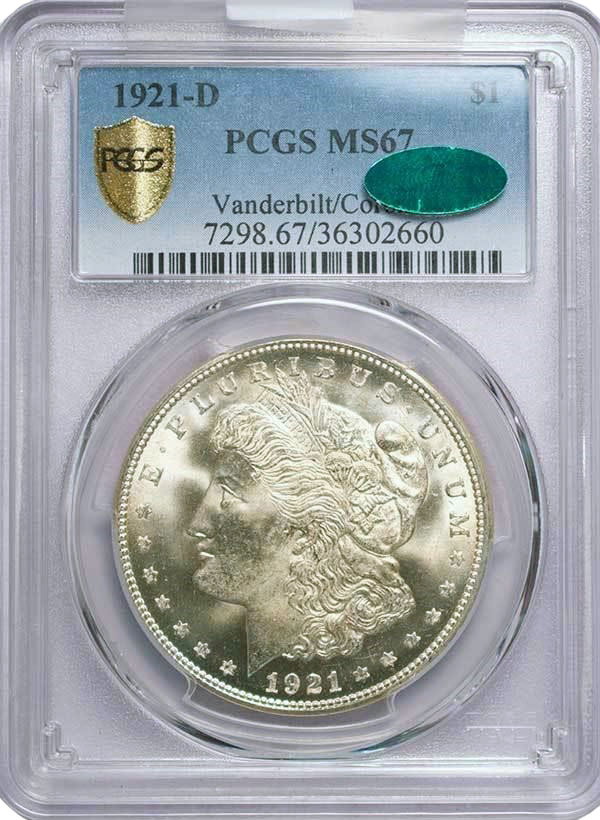 1921-D Morgan Dollar in MS-67 PCGS CAC