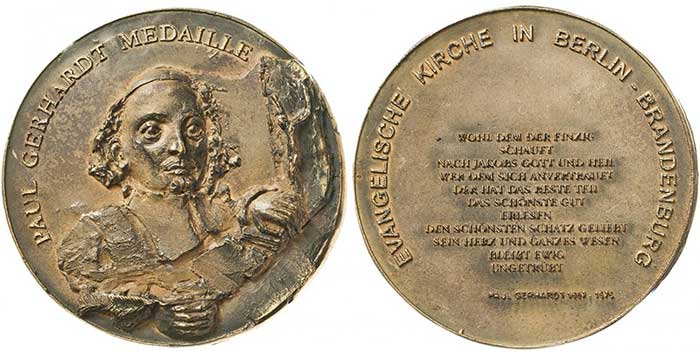 No. 8765: Paul Gerhardt, hymn writer. Bronze cast medal. Extremely rare. As cast. Estimate: 100 euros.