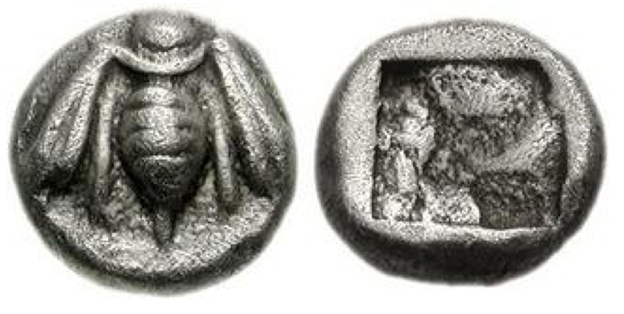 Ephesos. Circa 550-500 BC. AR Obol
