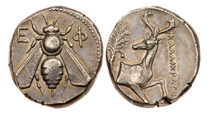 Ephesos. Silver Tetradrachm (15.10 g), ca. 350-340 BC. Kallikrates