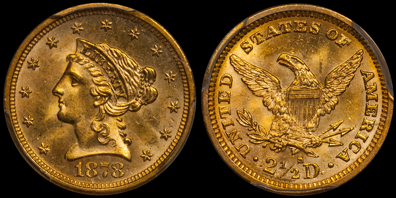 1878-S $2.50 PCGS MS64 CAC. Images courtesy Doug Winter