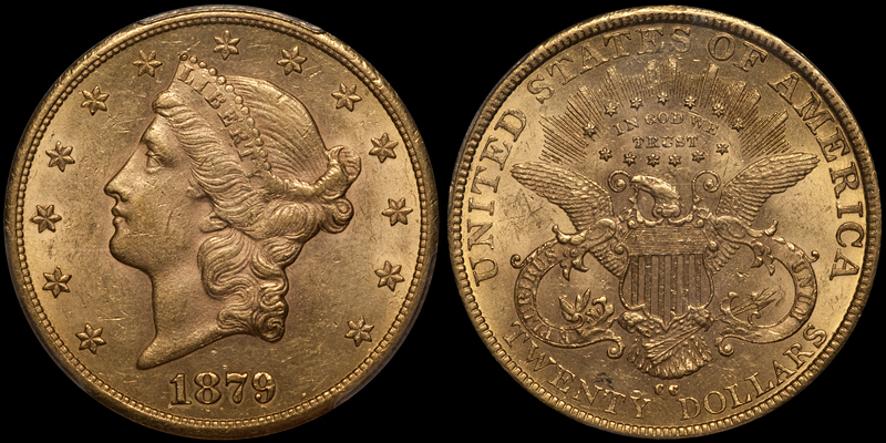 1879-CC $20.00 PCGS MS61. Images courtesy Doug Winter Numismatics