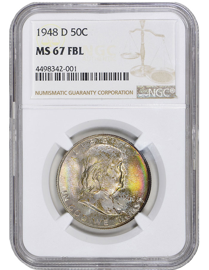 Full Lines MS-67 1948-D Franklin Half Dollar One Highlight of Sunday's GreatCollections Sale