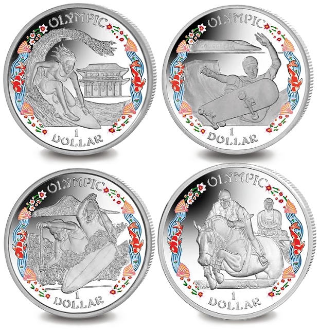 Tokyo Summer Olympics coins from the Pobjoy Mint