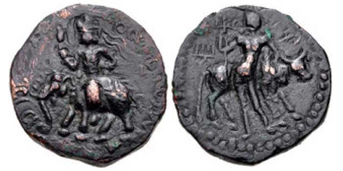 Huvishka. Circa 152-192 CE. Æ Tetradrachm