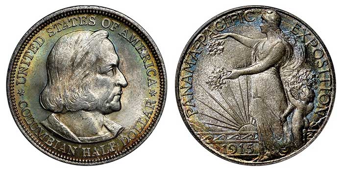 Toned Commemorative Half Dollars - Columbian Expo half dollar (1892-1893) - Panama-Pacific International Exposition Half Dollar (1915)