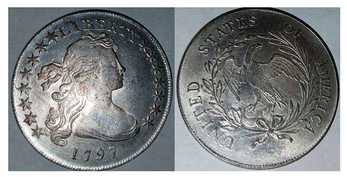 Second 1797 off-center bust counterfeit