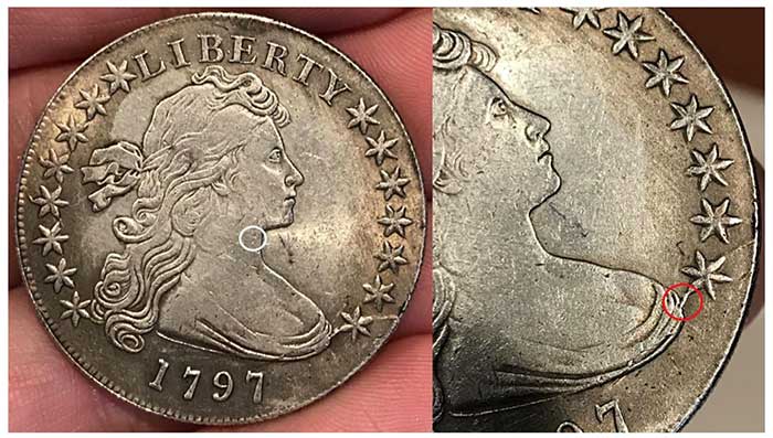 1798 off-center bust counterfeit
