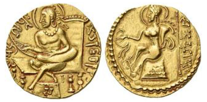 Samudragupta. Dinar, Lyrist type, circa 344-378, AV 7.66 g. 
