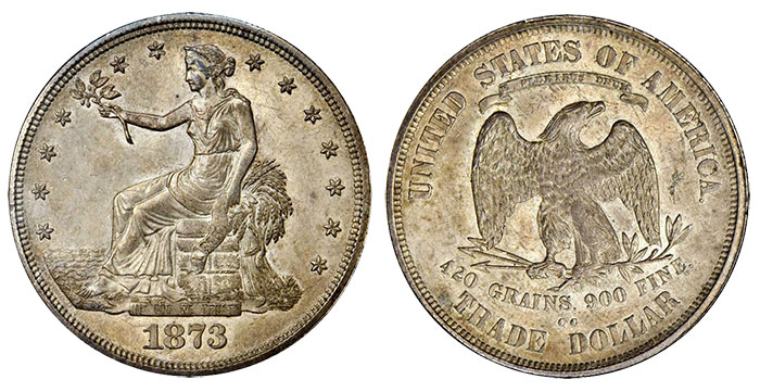 1873-CC Trade Dollar. MS-62 (NGC). CAC. OH.