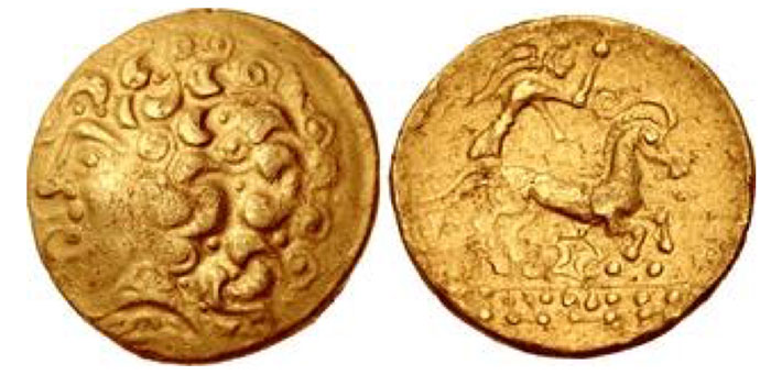 GAUL, Northeast. Ambiani. 3rd century BCE. AV Hemistater (16.5mm, 4.03 g, 8h). 