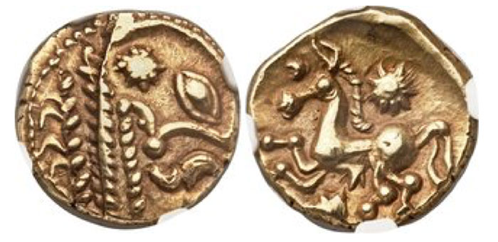 GAUL. Bellovaci. Ca. 1st century BCE. AV stater (17mm, 6.29 gm, 3h). 