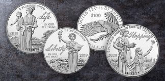 United States 2020 American Platinum Eagle - Preamble to the Declaration of Independence: Happiness 1oz Proof coin