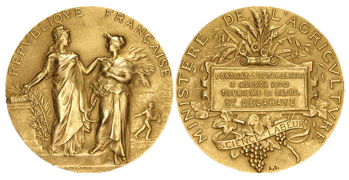 A 1902 Paris Alcohol Exposition gold medal.
