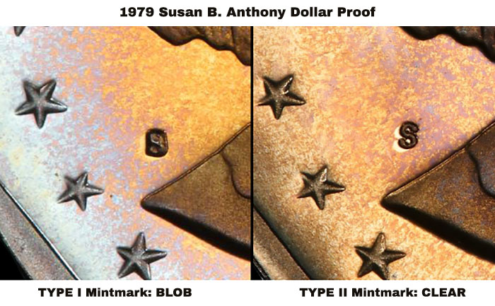 1979 1980 1981 PDSS BU/Proof 12 SBA Anthony Dollars P D and S BU PLUS S Proof 