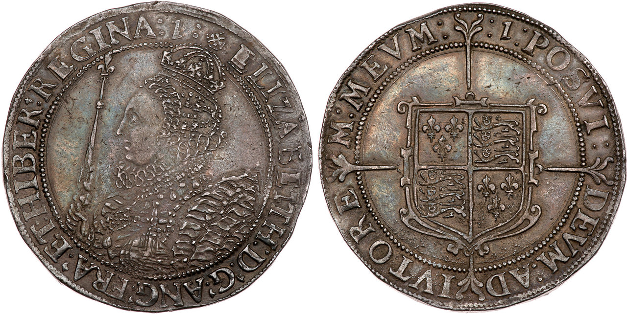 GREAT BRITAIN. England. Elizabeth I. (Queen, 1533-1603). (1601-02)-Mint mark 1 AR Crown. NGC AU58. Courtesy Atlas Numismatics