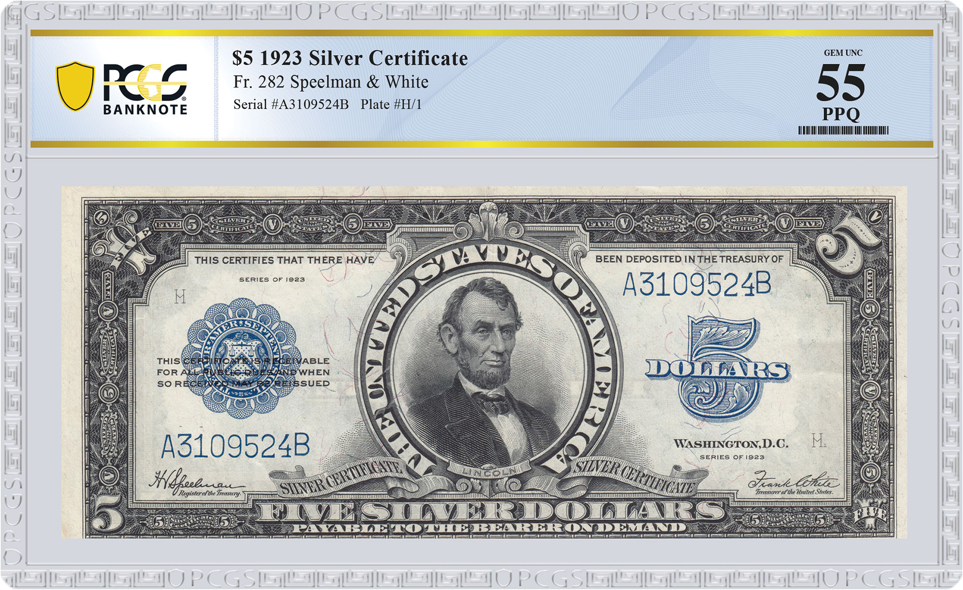 Notable Notes: The “Lincoln Porthole” $5 Silver Certificate - image courtesy PCGS Banknote
