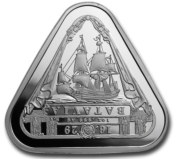 2019 $1 Australia Batavia Shipwreck Triangle Coin 1 oz .999 Silver 