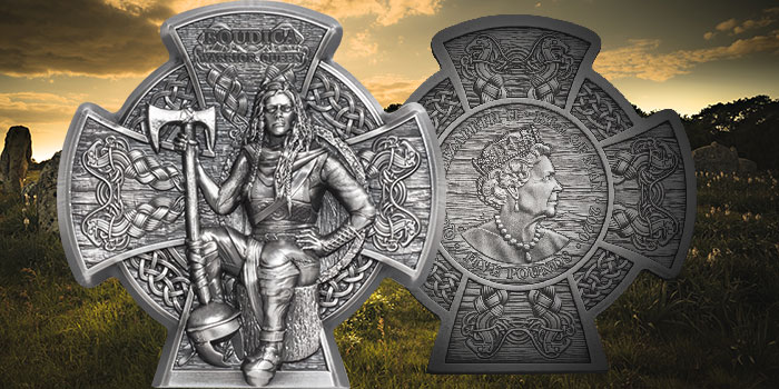 Boudica Warrior Queen - Ultra High Relief Silver Coin From Isle of Man