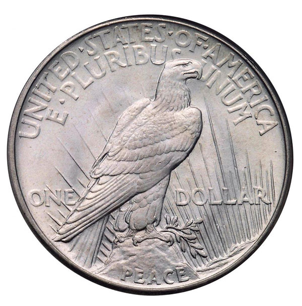 Reverse of the 1921 Peace dollar