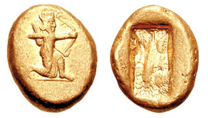 Time of Darios I-Xerxes I. Circa 505-480 BCE. AV Daric