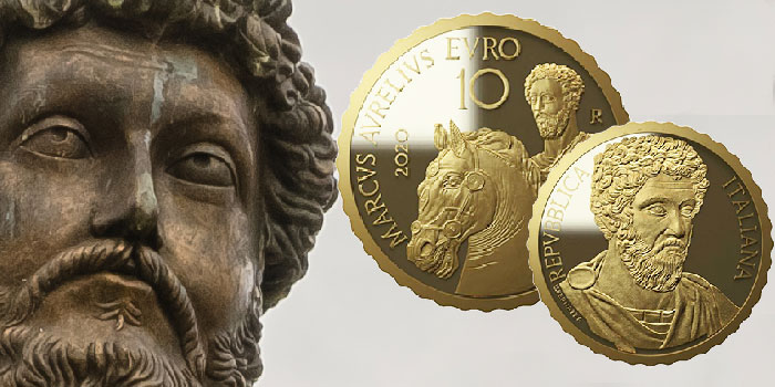 Marcus Aurelius, Roman Emperor, Honored on 10 Euro Gold Coin