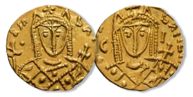 Irene. Solidus; Irene; 797-802 AD