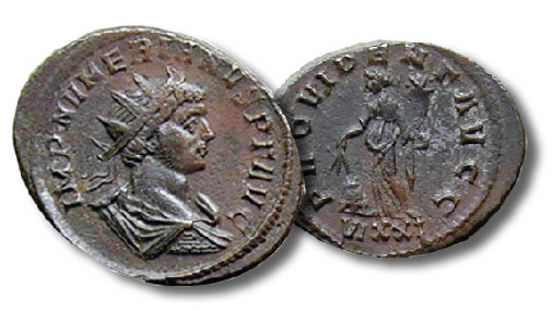 C. Antoniniani. Numerian with reverse of Annona holding corn ears and cornucopia, modius at her feet, 3.2 grms, RIC 447, 283-4 C.E.