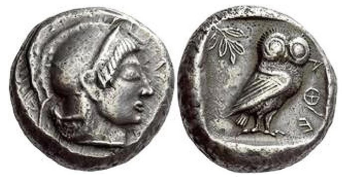 Archaic Style Athenian Tetradrachm of 510-490 BCE