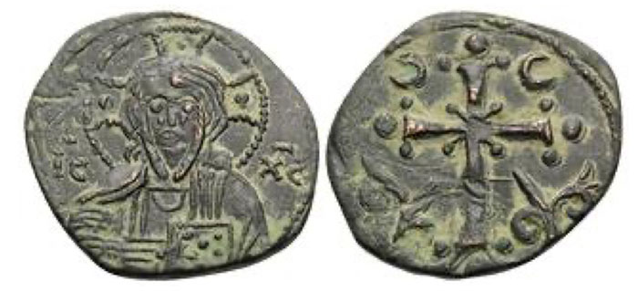 Anonymous Folles, Nicephorus III'ün zamanı, 1078-81 civarı.  Follis (Bronz, 22,5 mm, 4,43 g, 6 saat), Sınıf I