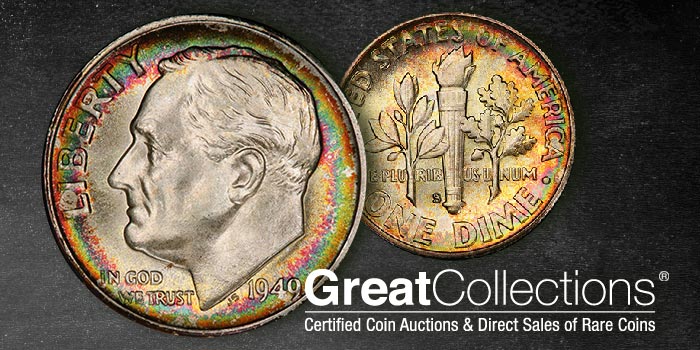 Top Pop 1949-S Silver Roosevelt Dime Garners Over $10,000 at GreatCollections
