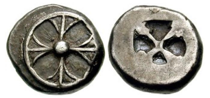 ATTICA, Athens. Circa 594-566 BCE. AR Drachm (4.27 gm). "Wappenmünzen".