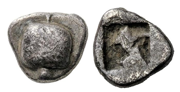 Athens, c. 545-525/15 BCE. Hemiobol 