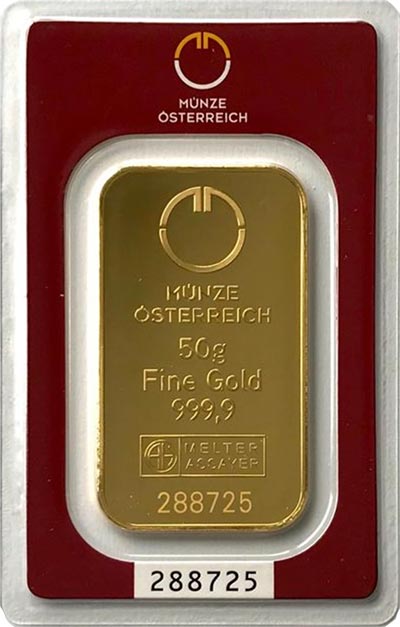 Austrian Mint 50g Gold Bar